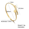 Shangjie OEM Classy Cuff Adjustable Custom Bangle Bracelet Name Bracelet Personalised Stainless Steel Bracelet Bangle